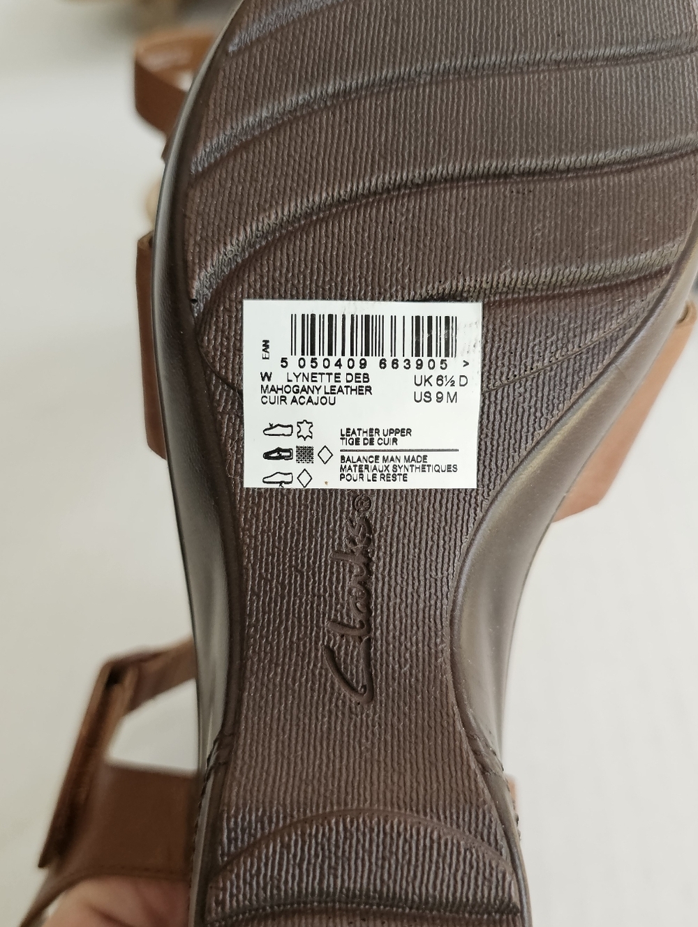 Collection By Clarks Lynette Wedge Sandals Size 9 Mahogany Brown Ankle Strap - Picture 11 of 12